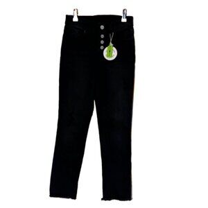 Justice Brand Fashion Jeans Size 10 Girls Washed Black Fringe Hem NWT